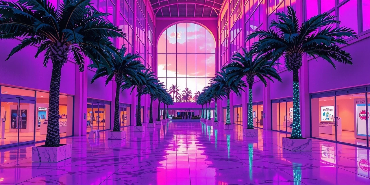 Vaporwave Mall Panorama